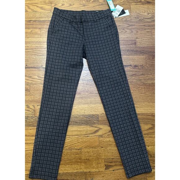 Kut From The Kloth Womens Slim Straight Pant Plaid Dark Grey Red NWT - Picture 2 of 15